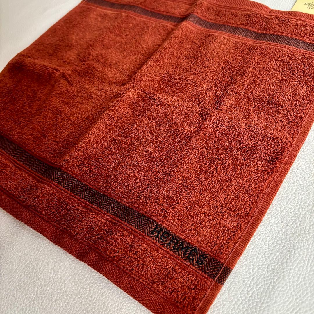 【タグ付き未使用】【エルメス】ハンドタオル タオルハンカチ コットン100