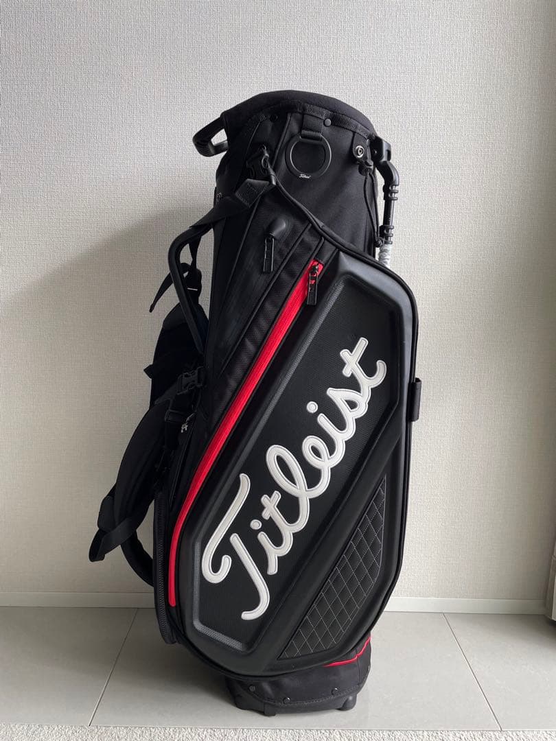 Titleist ゴルフキャディバッグ ブラック/レッド