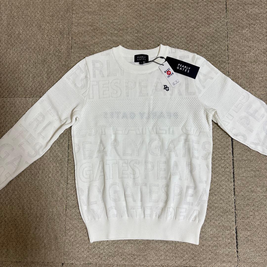 トップス PEARLY GATESコットンビーム クルーネックニットプルオーバー