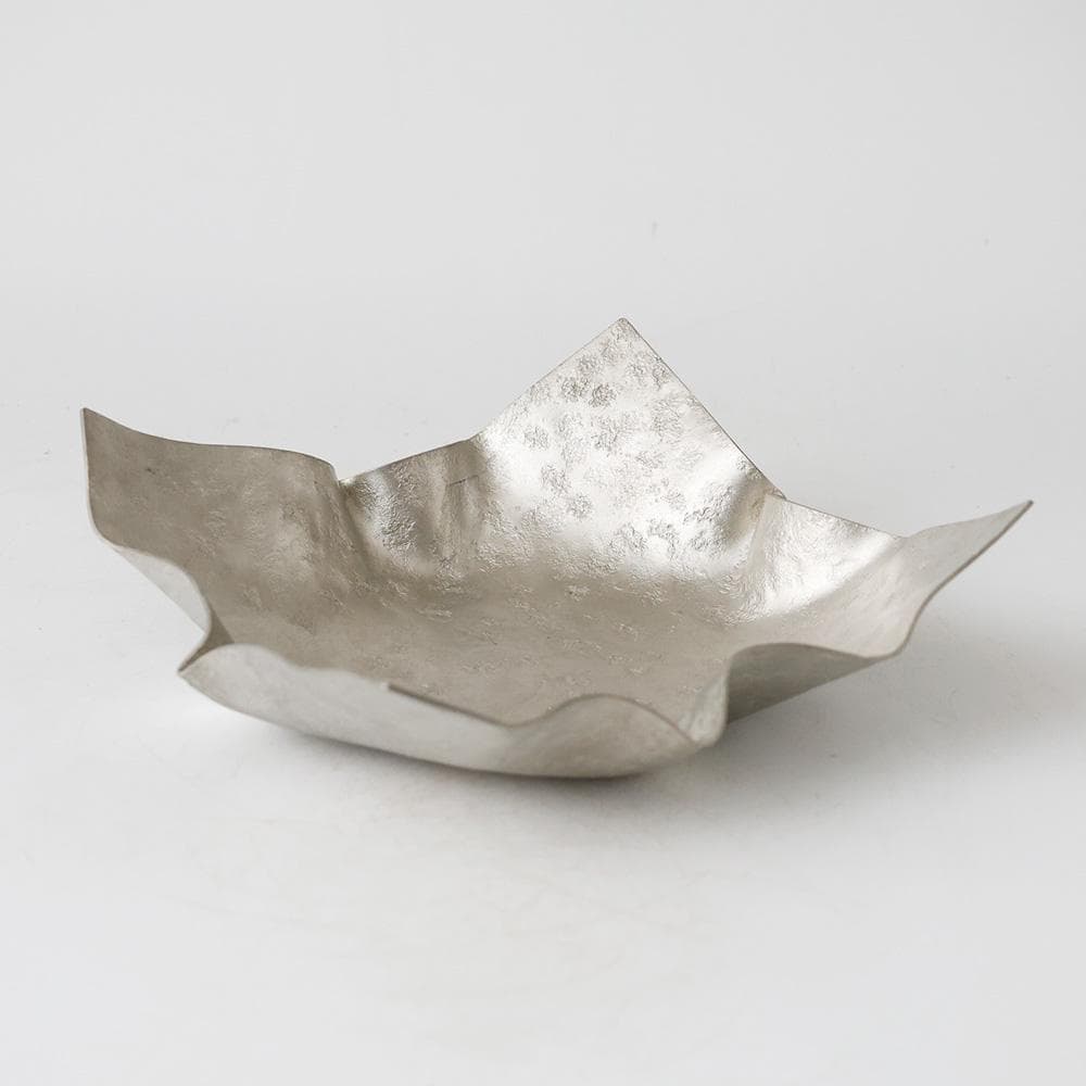 高岡銅器 保峰作 純錫 うつわ 煎茶道具 金属工芸 菓子器 菓子鉢 640ｇ