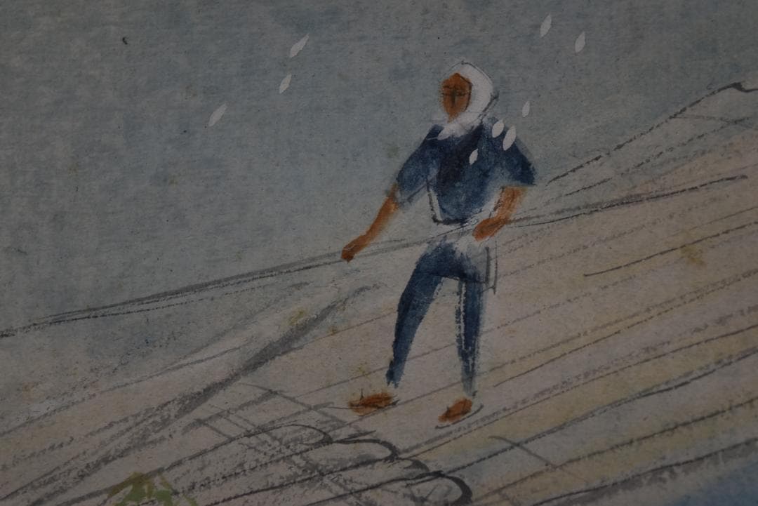 【真作】三宅凰白/嵐峡の春/桜花山水図/掛軸☆宝船☆Z-669