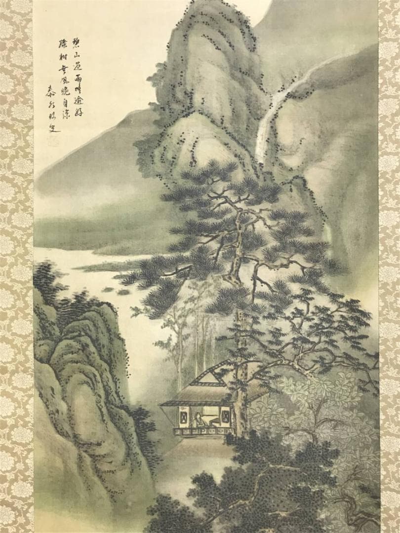 【真作】泰水/景趣幽絶/山水人物画賛/山水図/掛軸/名家伝来/AD-825