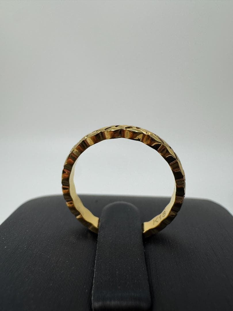 《美品/日本製18金》ゴールド 編み込みデザイン リング1.59g 11号