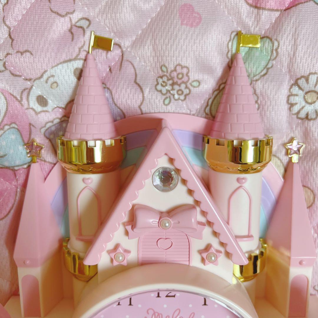 【タイムセール】マイメロ　お城型　チェスト付きクロック　置き時計