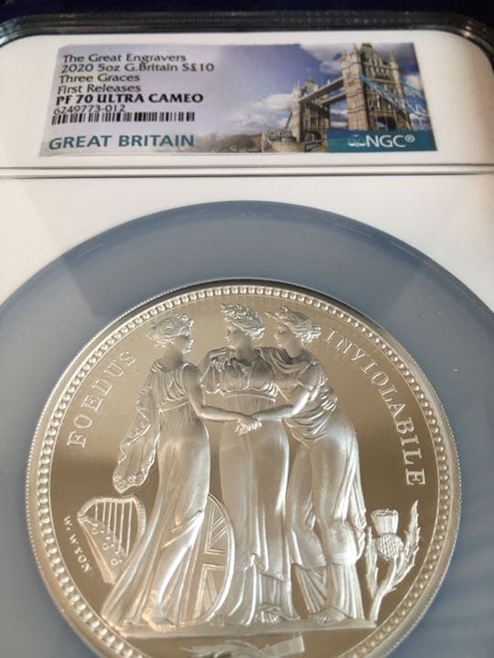 値下げしました！イギリス スリーグレイセス 大型5オンス 銀貨