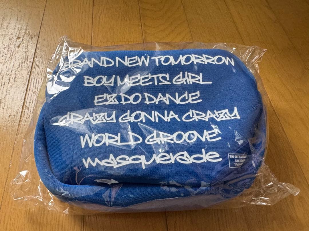 テキストプリントポーチ 青 ANTF-0157