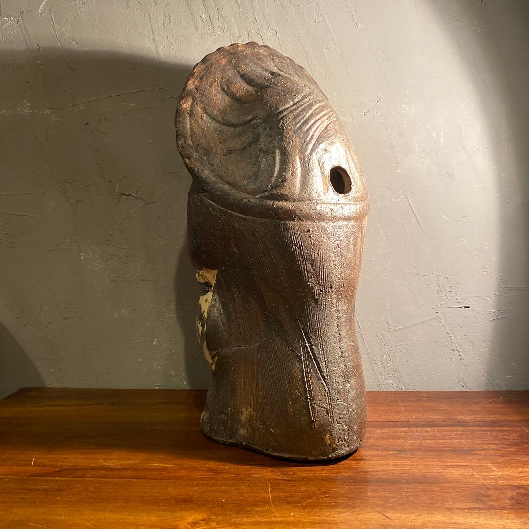 昭和レトロ 信楽焼 狸置物 48cm 縁起物 商売繁盛 たぬき 骨董品