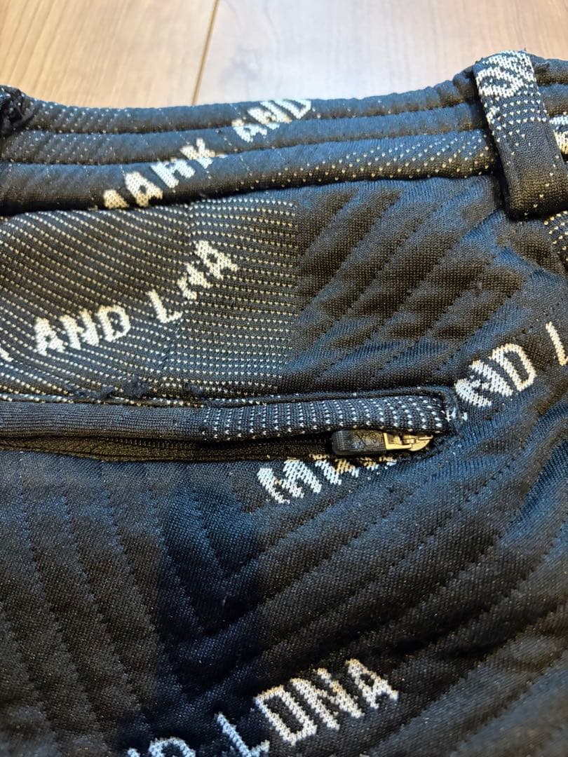 MARK&LONA マークアンドロナ　総柄　ロゴ　パンツ　メンズ　ゴルフ 黒　S