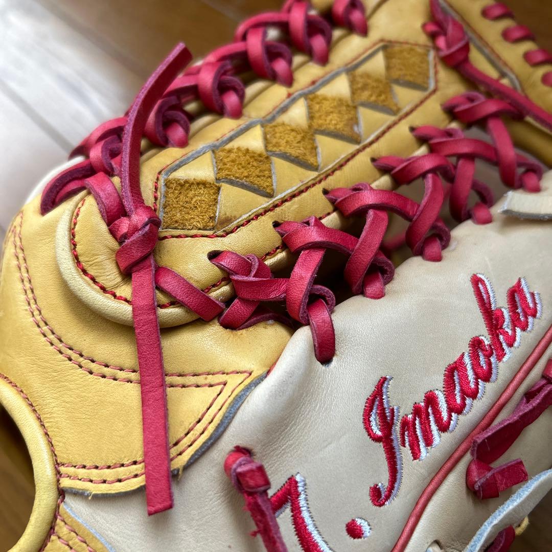 Rawlings 硬式グローブ ベージュ/赤 阪神今岡選手グラブ