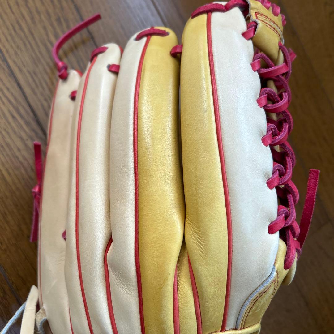 Rawlings 硬式グローブ ベージュ/赤 阪神今岡選手グラブ