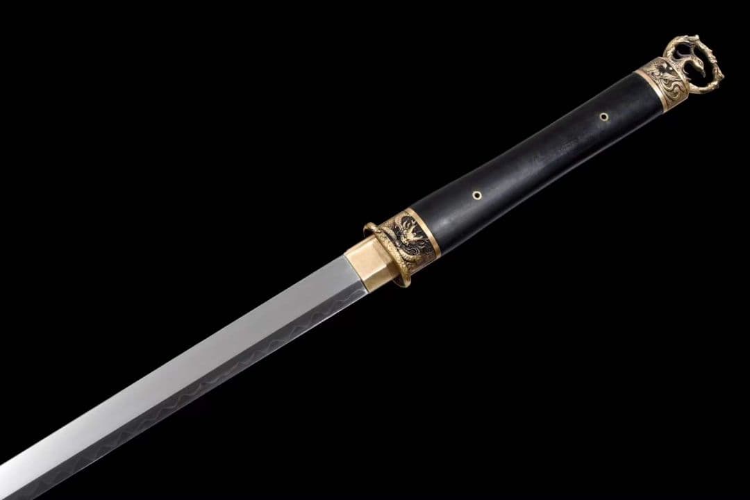 竜鳳唐横刀（烏木焼刃金） 古兵器 武具　刀装具　日本刀　模造刀 居合刀 長尺