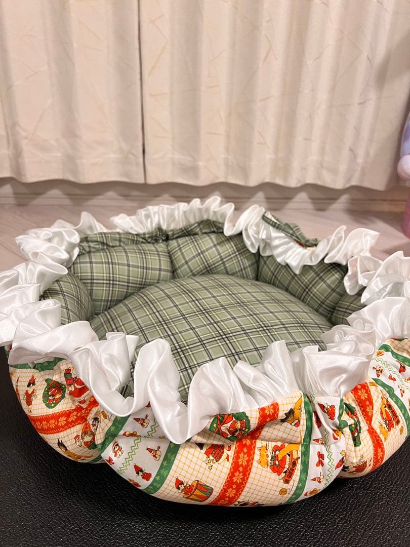 撮影道具インテリア小物 花柄猫用ベッド 犬用ベッド厚手