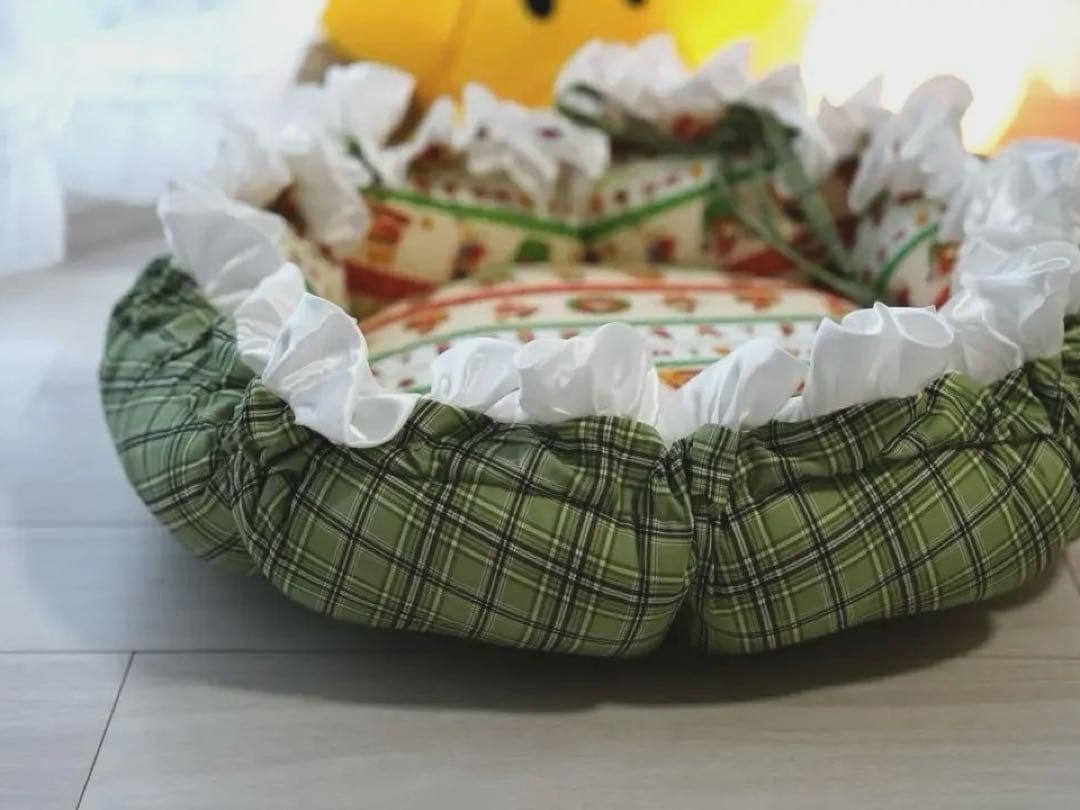 撮影道具インテリア小物 花柄猫用ベッド 犬用ベッド厚手