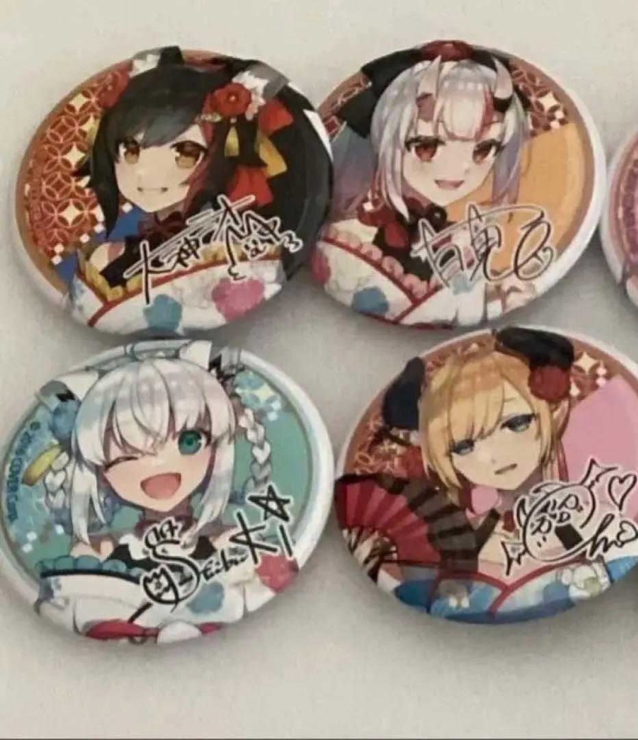 ホロライブ　百鬼あやめ　白上ふぶき　大神ミオ　癒月ちょこ　複製サイン入りバッジ
