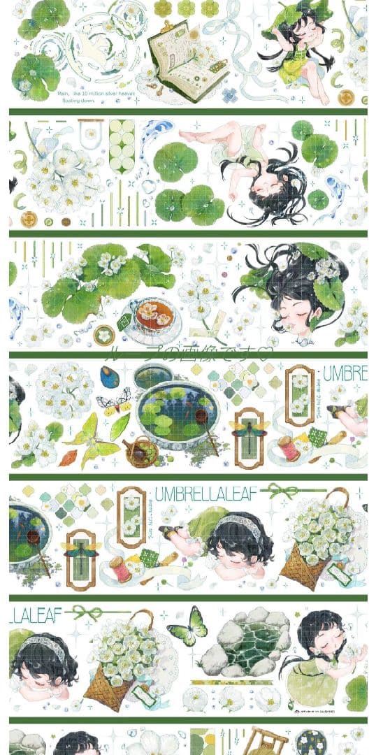 J657＃山荷叶呀(晶透)studiovi切り売り海外人物マステ女の子