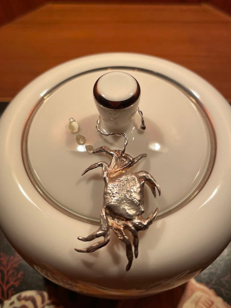 ティファニー ヴィンテージ　ケース　ポット　シルバー　グラス　蟹　銀　工芸品