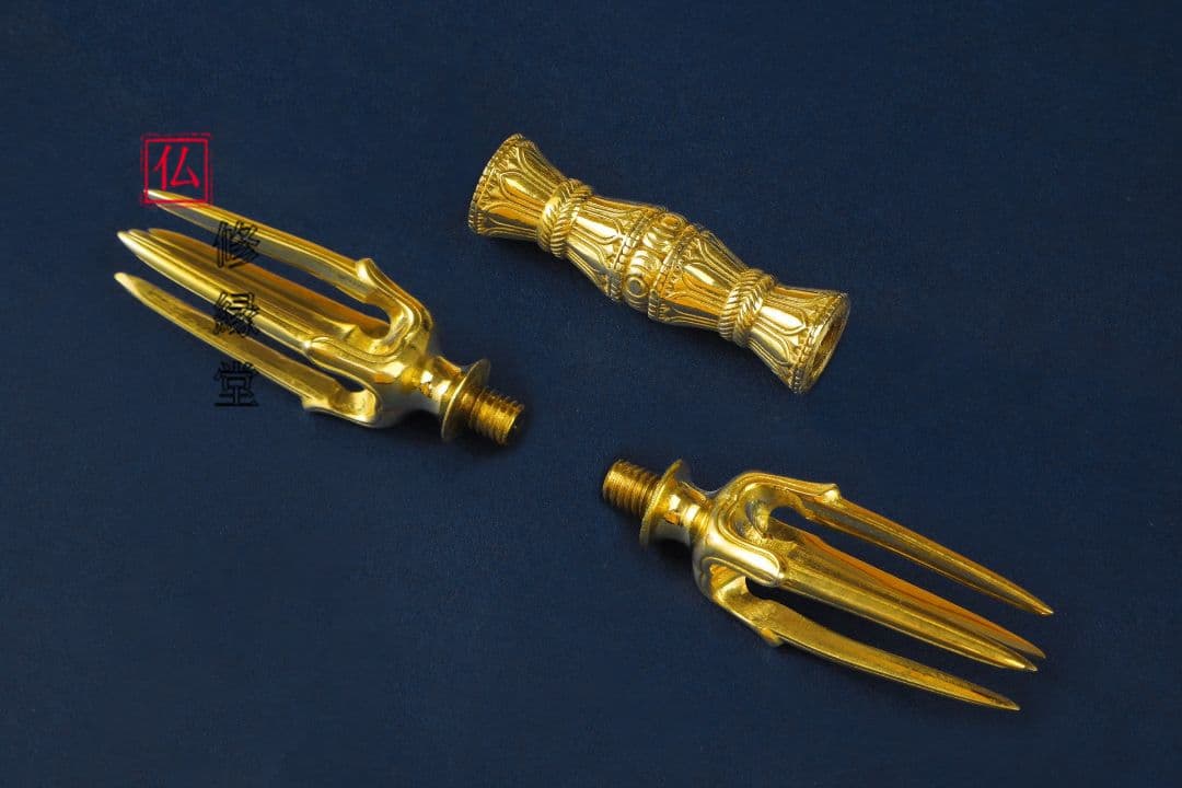 【修縁堂】チベット密教 法器 五鈷杵 中空分離可能 持ち運びに便利