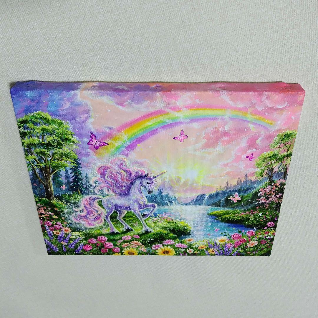 琥*ん様 【ユニコーン】アクリル画 F3 風景画 絵画