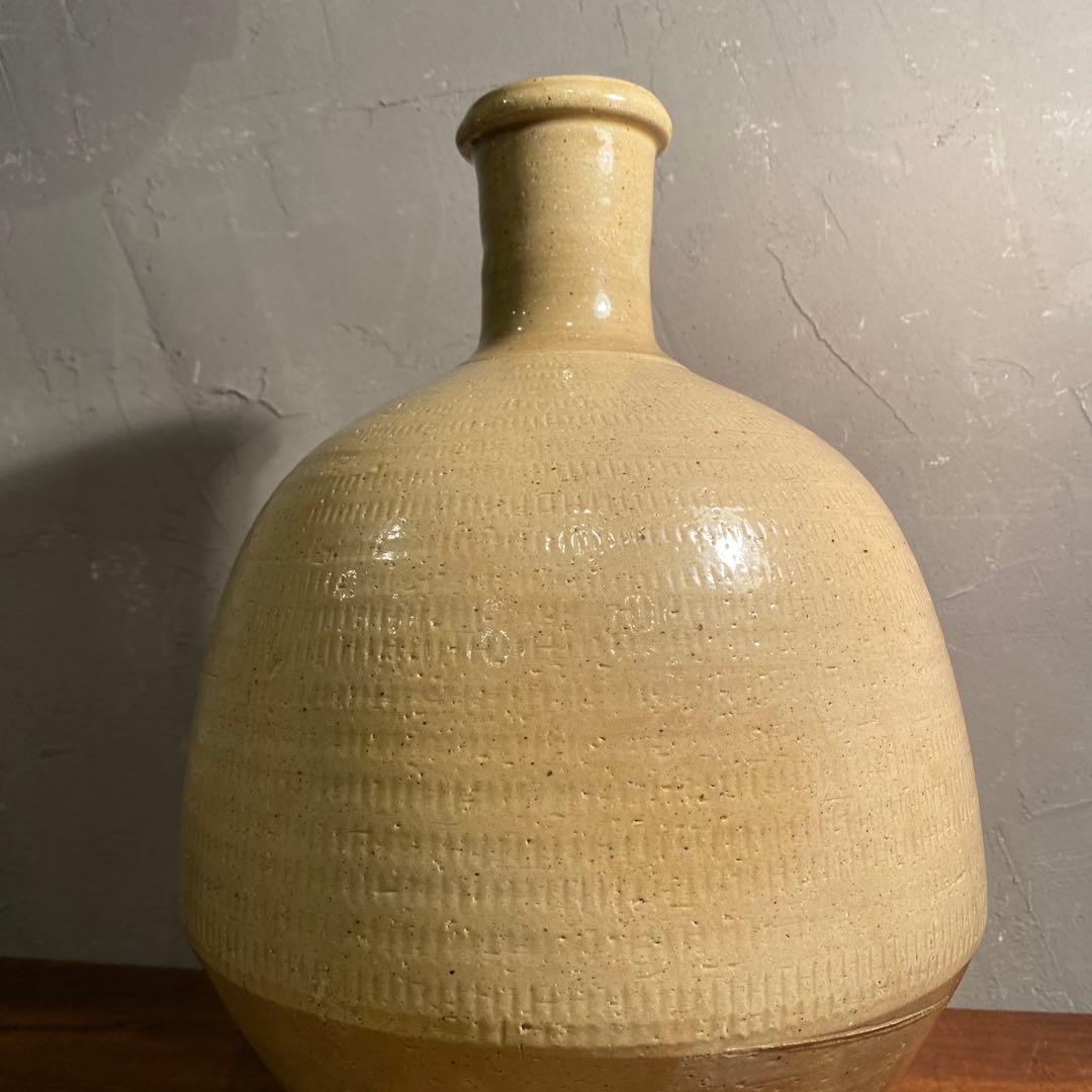 時代物 通い徳利 飛び鉋 大壺 骨董品 花入 酒器 花器 古道具