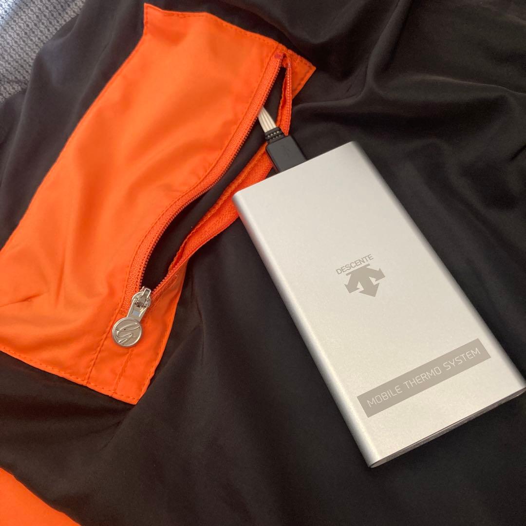 DESCENTE オレンジ 電熱中綿ジャケット レディース　Lサイズ　美品