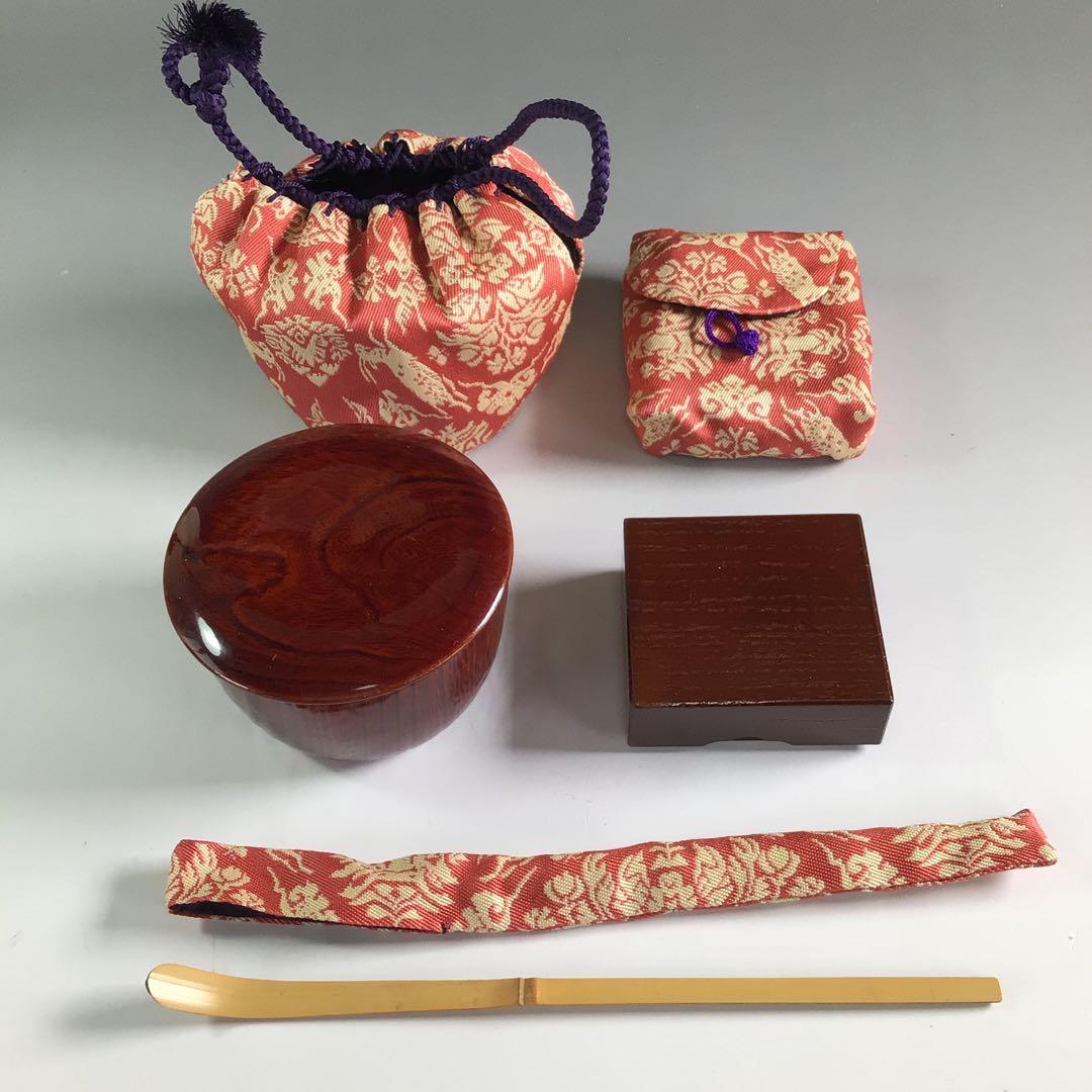 Ｐ８８６　御所籠　『平安　粟田元竺作』『利休形』『茶器揃』　共箱　茶道具