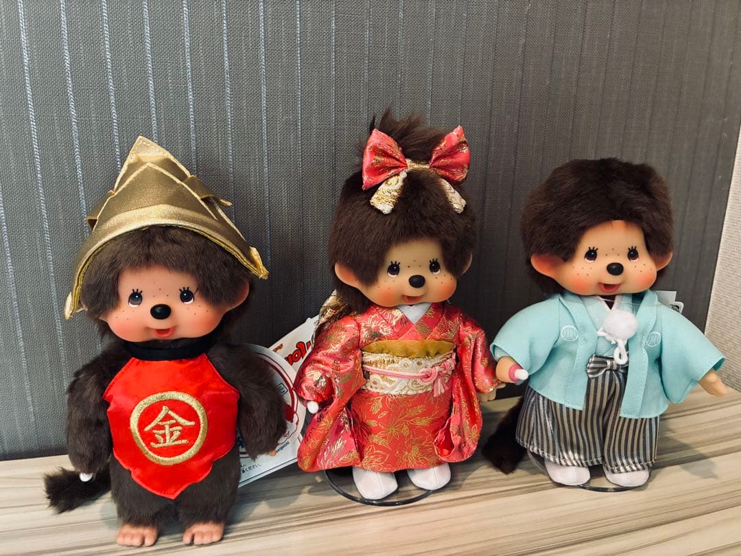 モンチッチ金太郎・紋付袴・振り袖　新品未使用　着物　人形の久月