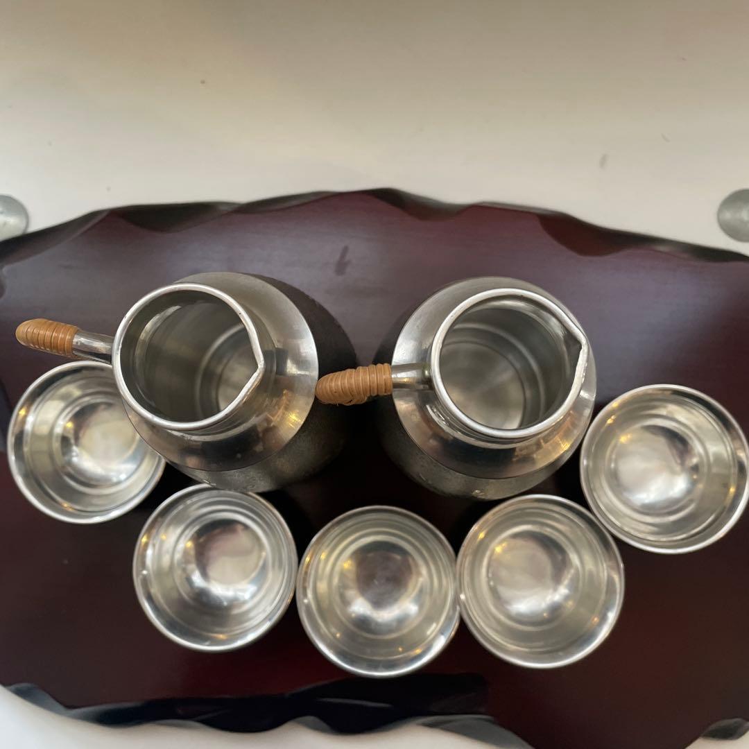 本錫　酒器セット　徳利　ぐい呑み