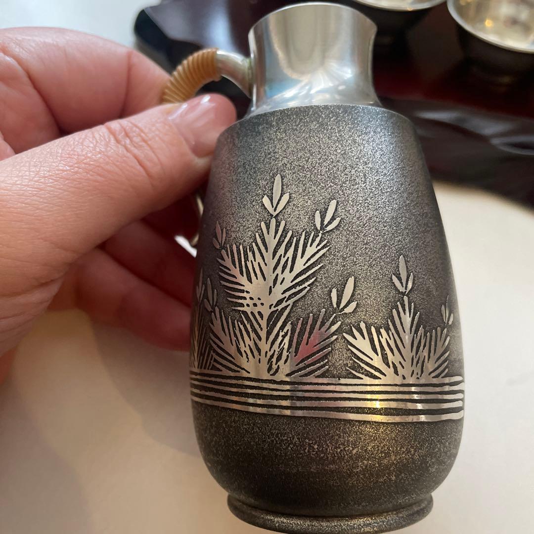 本錫　酒器セット　徳利　ぐい呑み