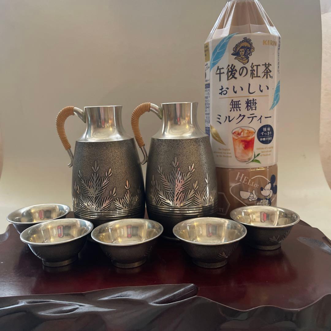 本錫　酒器セット　徳利　ぐい呑み