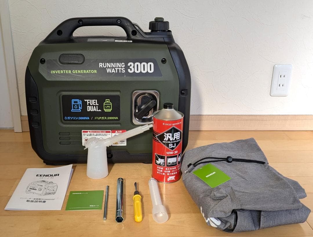 【美品】EENOUR 発電機 DK3000iSDF LPガス・ガソリン両用