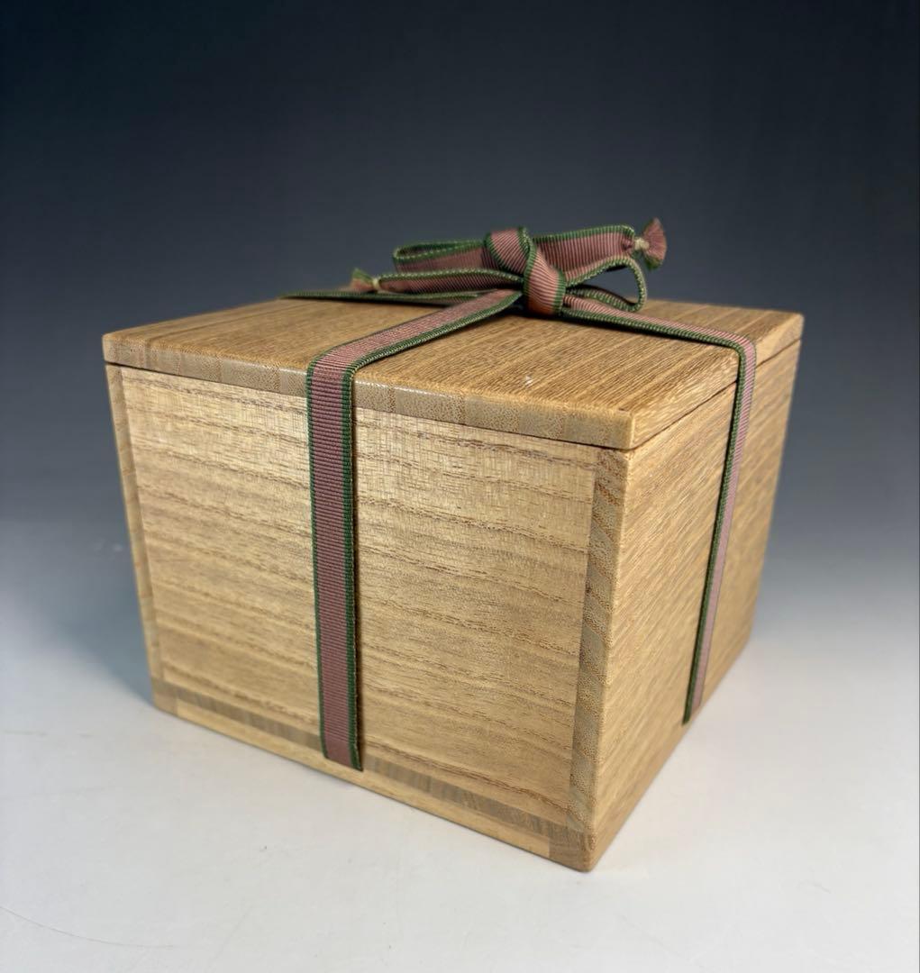 【中古品】久世久宝造　色絵熨斗茶碗　淡々斎書付（共箱）USED〈税込•送料込〉