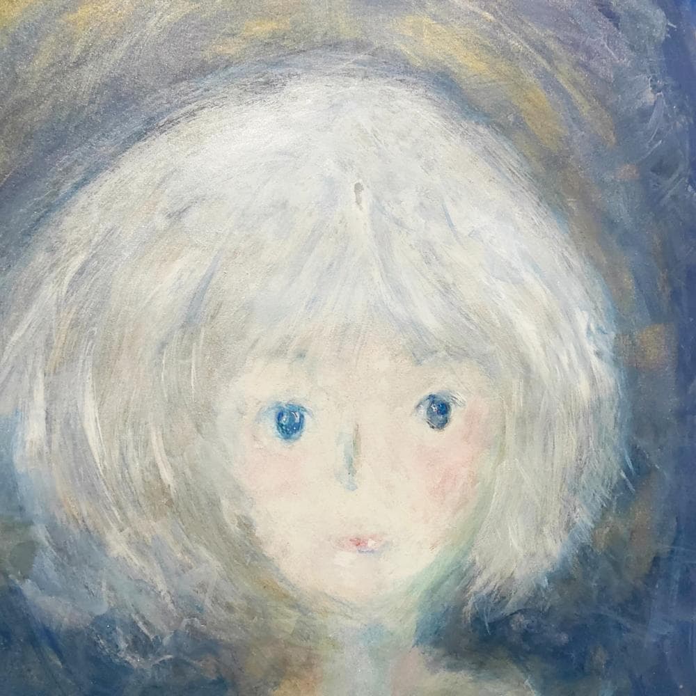 内野隆文　青い鳥　絵画　人物画　肖像画　宗教画　イコン　現代美術　アート作品　額