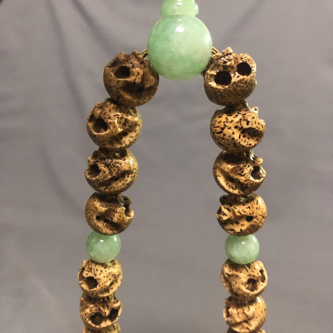 星月菩提樹翡翠念珠　ドクロ　骸骨