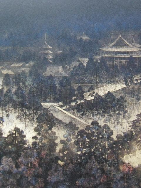 佐藤晨、【寂光】、希少な額装用画集画、新品高級額 額装付、状態良好