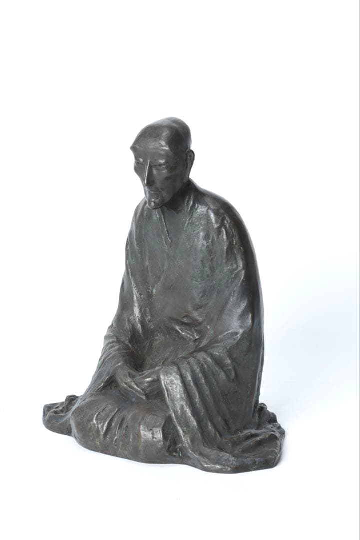 桝澤清 作 良寛禅師像 在銘 共箱 栞付き 銅 置物 古美術品 骨董品