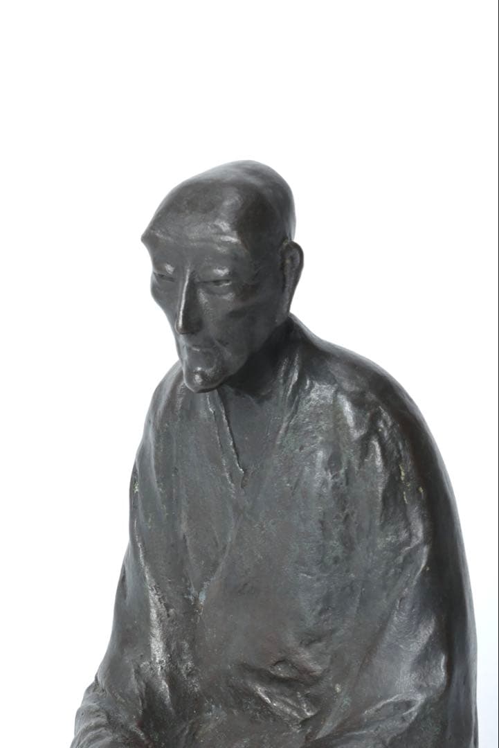 桝澤清 作 良寛禅師像 在銘 共箱 栞付き 銅 置物 古美術品 骨董品