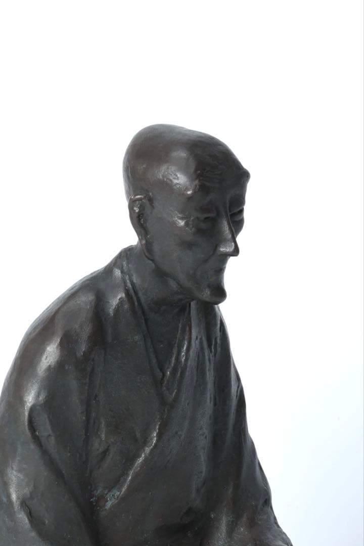 桝澤清 作 良寛禅師像 在銘 共箱 栞付き 銅 置物 古美術品 骨董品