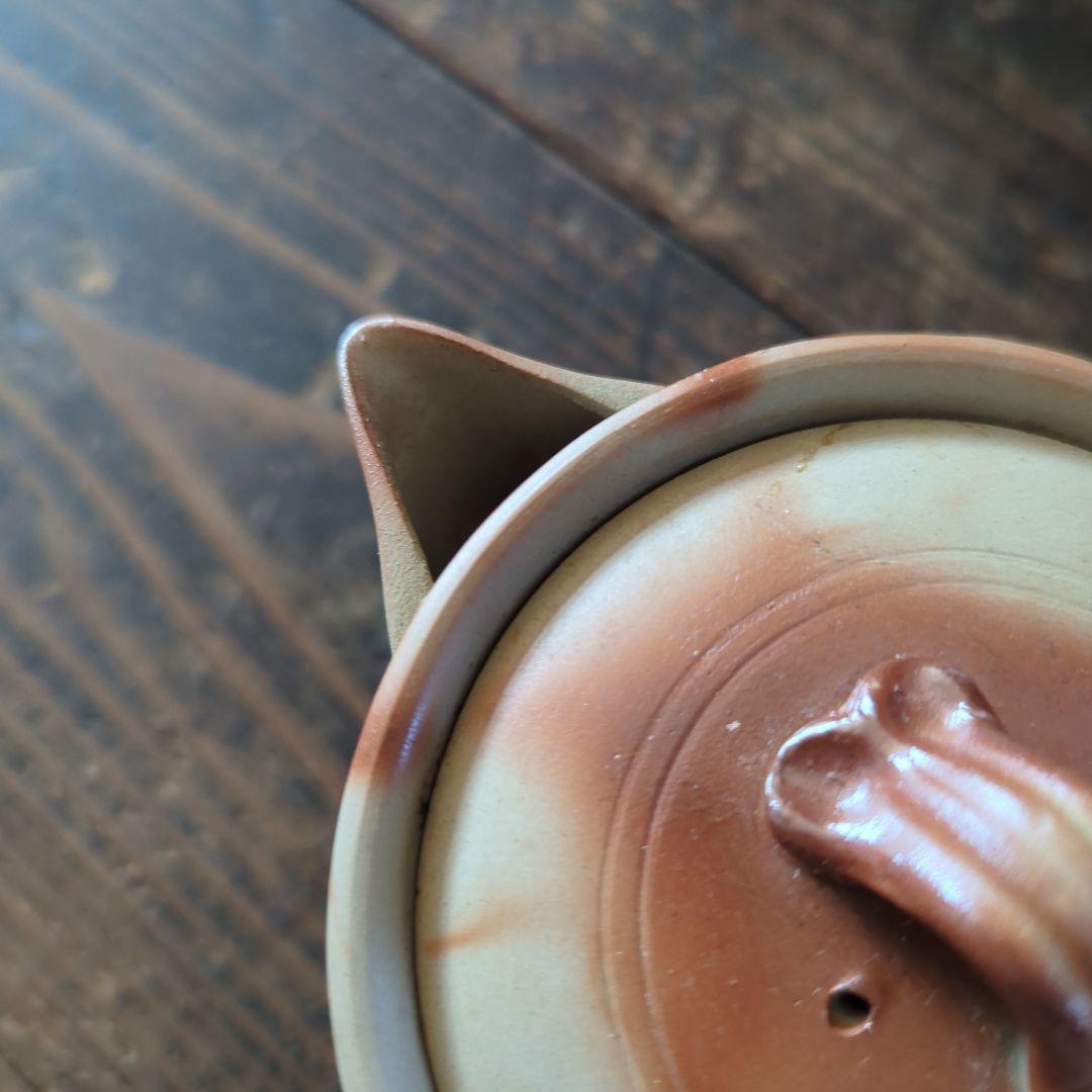 茶道具　備前焼　陶正園　木村陶峰　緋襷茶器　煎茶器揃　宝瓶　湯冷まし　湯呑み５