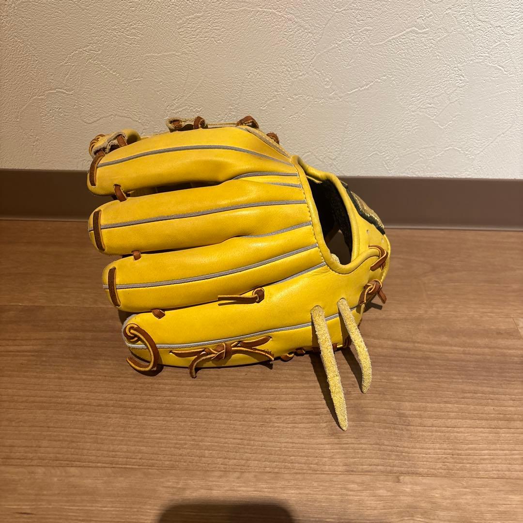 ぴ*ー様 【レア旧ロゴ】心極　ハイゴールド　内野手　 軟式用　グローブ