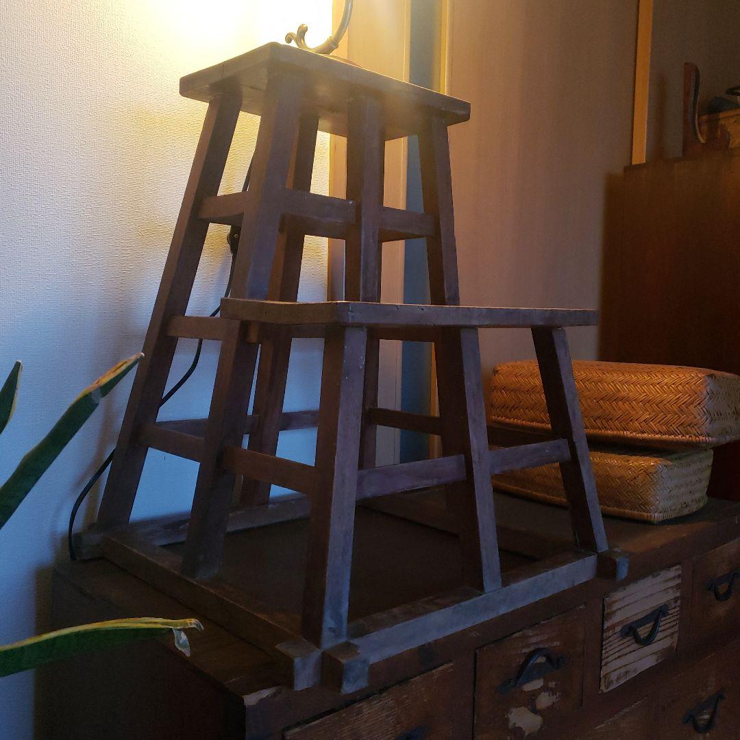 庄内踏み台 櫓 踏み台 やぐら組み 無垢 踏台 陳列棚 台 飾り棚 花台 民芸
