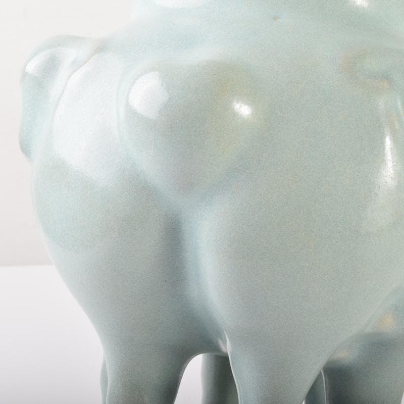 中国　龍泉窯　粉青釉　羊形瓶　高さ約30.5cm　時代箱付　C　7178A