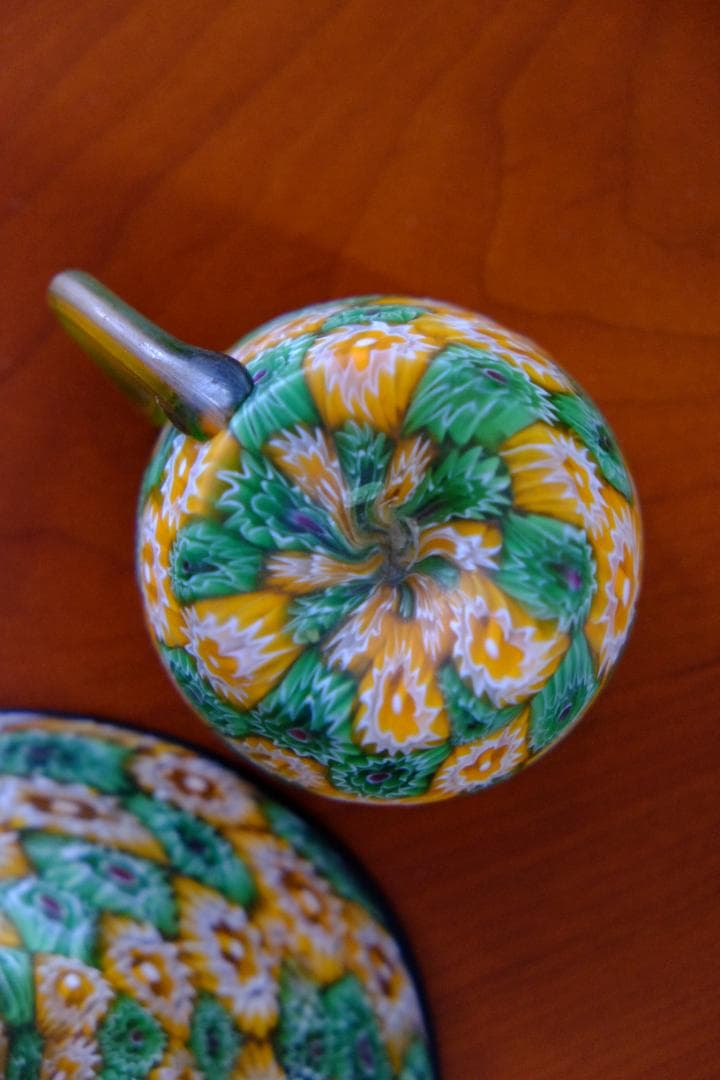 アンティーク ガラス ミルフィオリ カップ＆ソーサー/藤田喬平/舩木倭帆/グラス