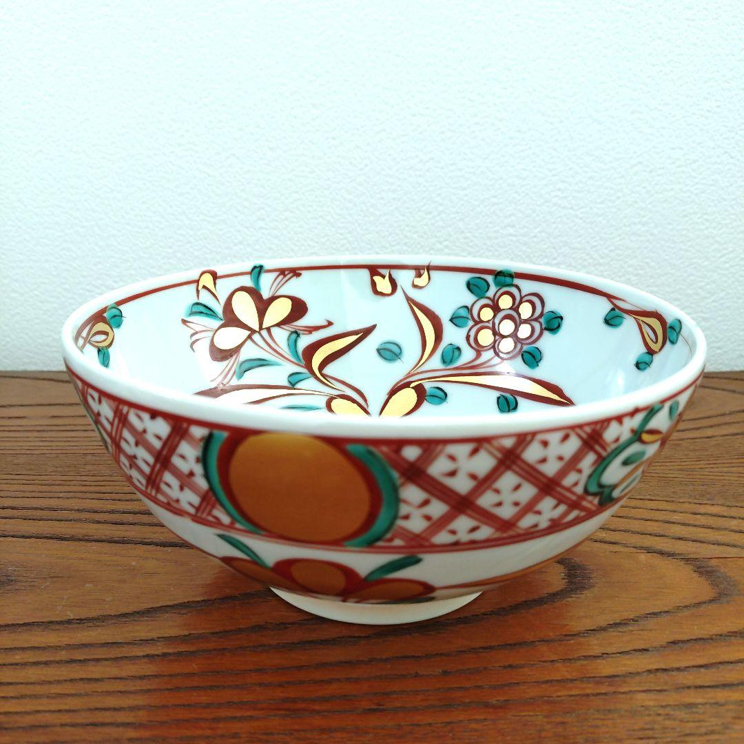 真葛香斎 赤絵福の文字 陶器 丸型皿 木箱付き