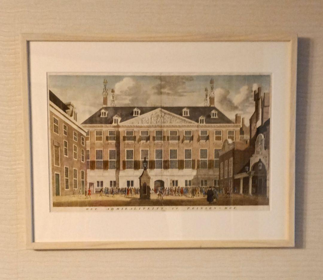 額装品　18世紀　J.WAGENAAR 「提督府または侯爵の庭/館」美品　景観図