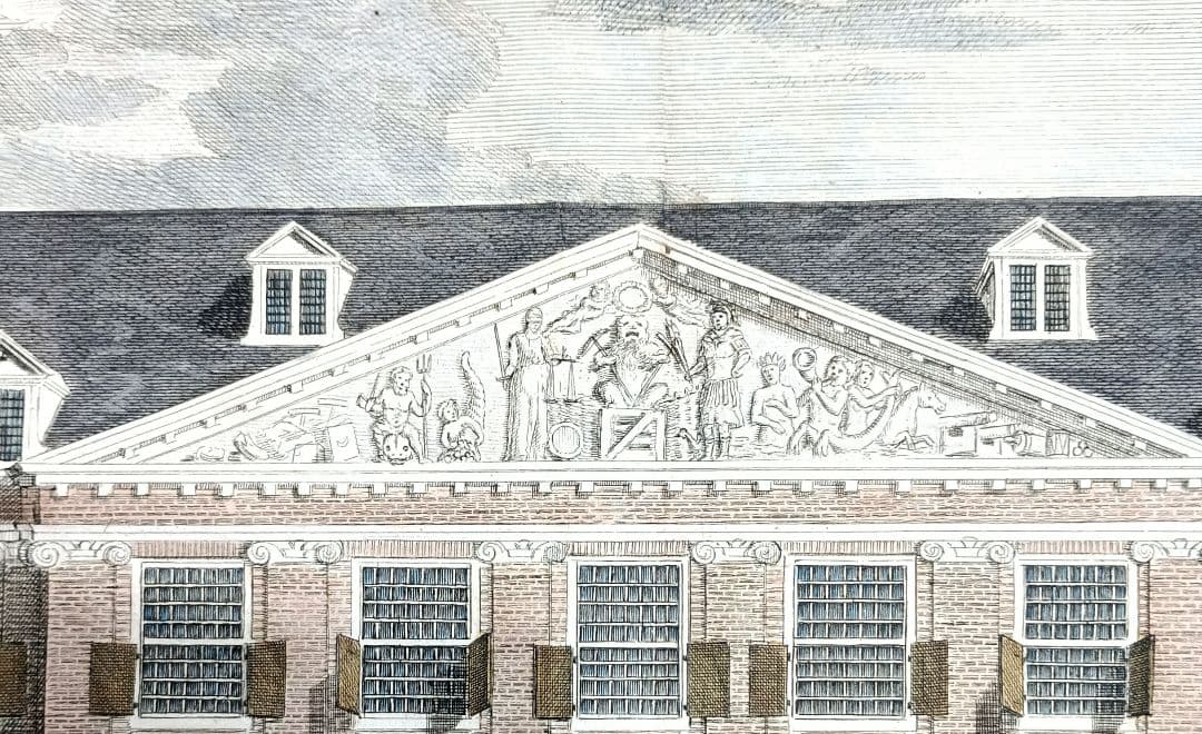 額装品　18世紀　J.WAGENAAR 「提督府または侯爵の庭/館」美品　景観図