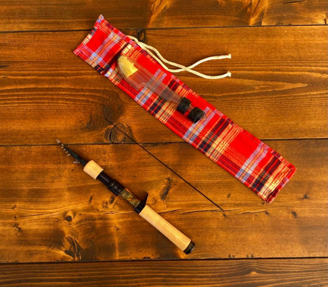 トラウトロッド　テレスコロッド　コンパクトロッド　天然木　ウッドリールシート