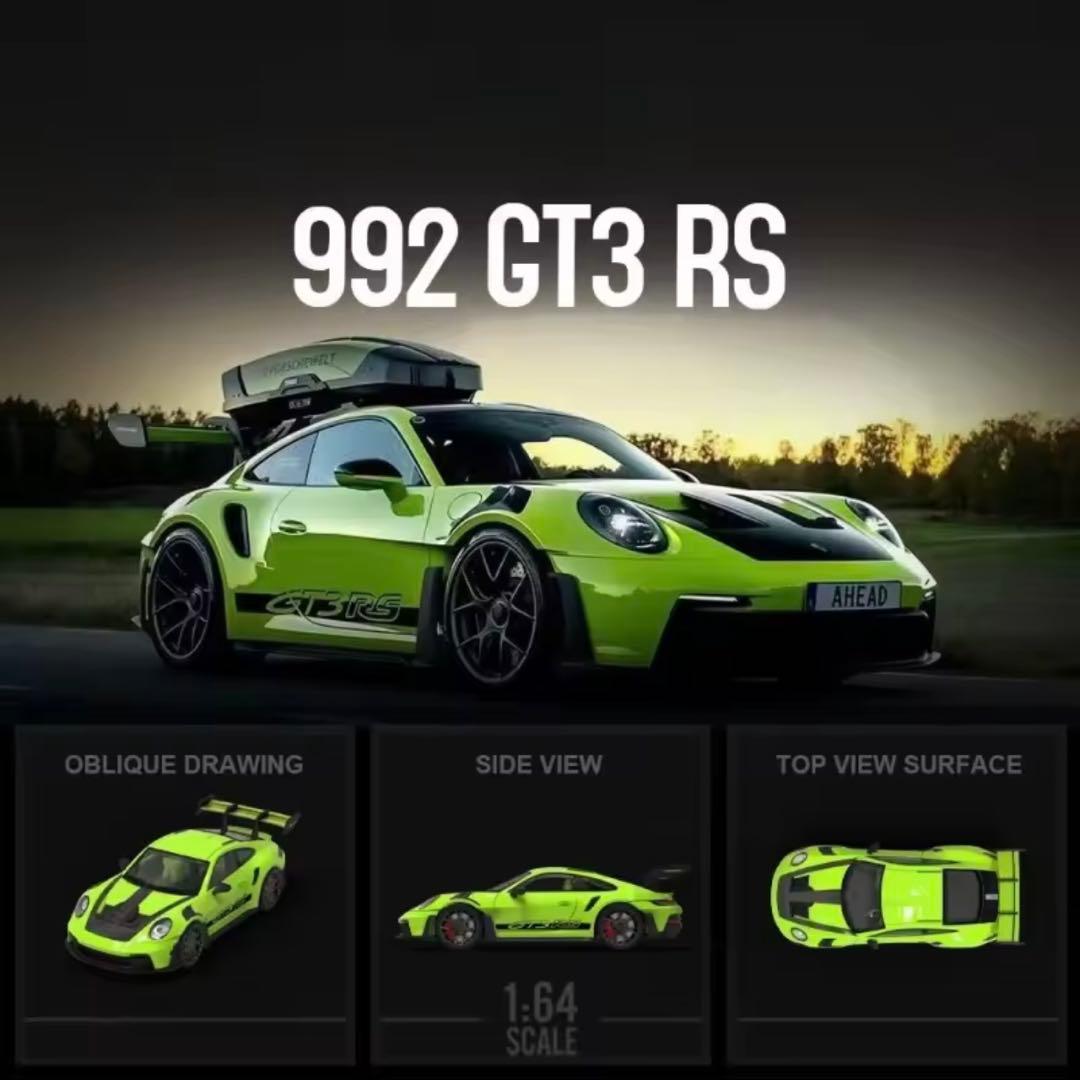 【新品】ポルシェ992 GT3 RS 1/64ミニカー フィギュア付き