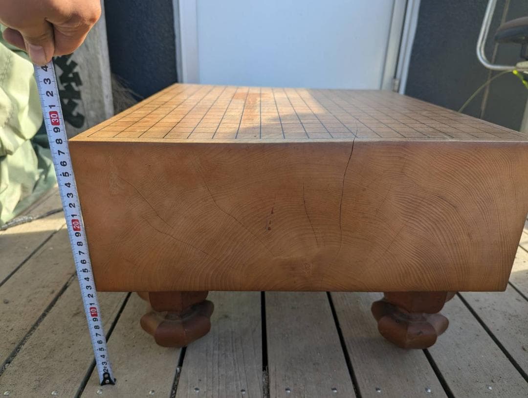 碁盤（へそあり）　脚付き　中古　碁石セット