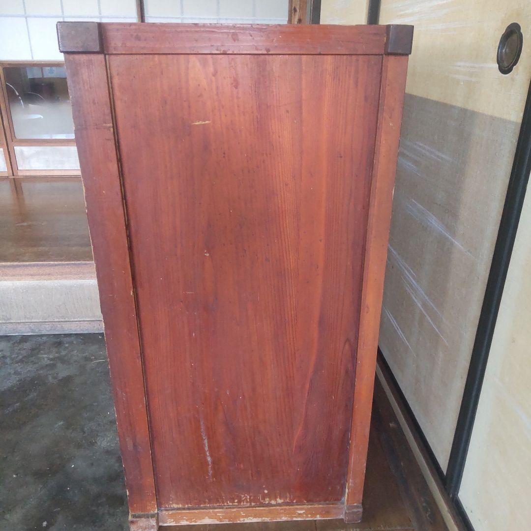 昭和レトロ ガラス戸棚｜引き出し付き食器棚｜古民家・カフェ什器に