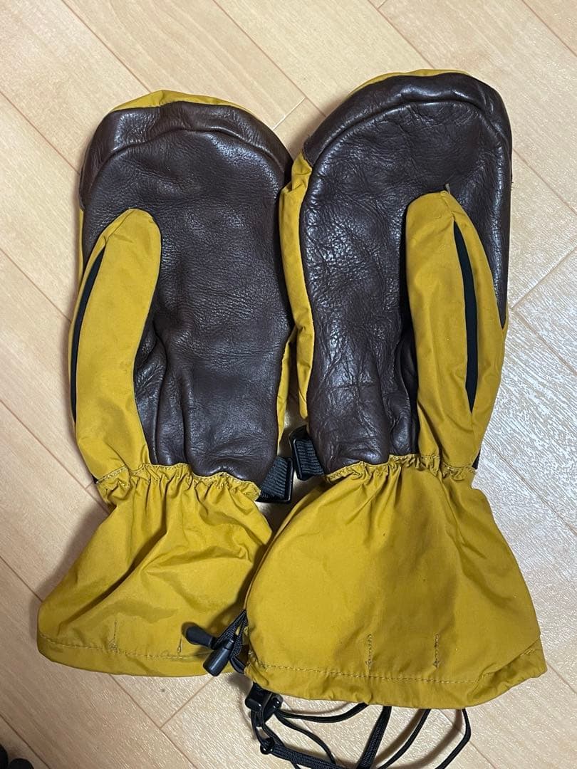 green clothing イエローレザーミトングローブ M